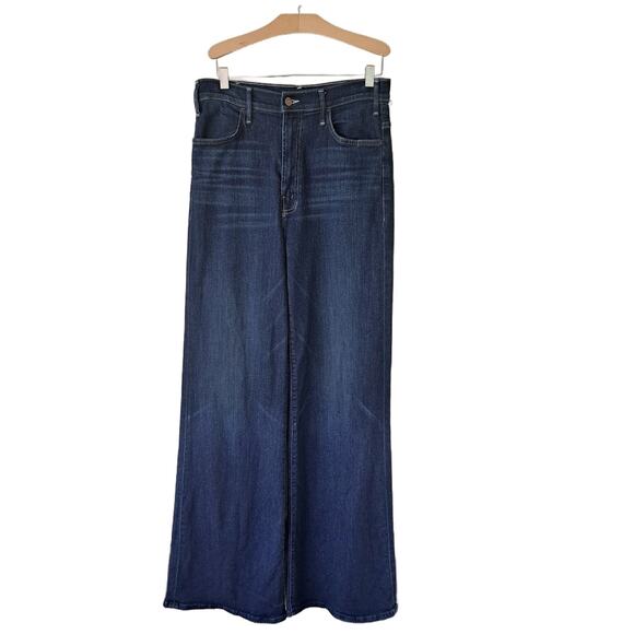 MOTHER The Hustle Roller Sneak High Waist Wide Leg Jeans Size 30 Off Limits Dark - Picture 2 of 15